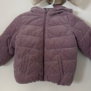 Benetton corduroy puffer jacket in lavender size 3-4